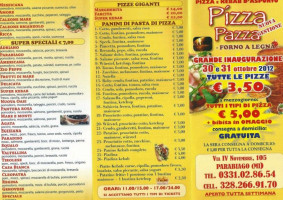 Pizza Pazza Da Adriano menu