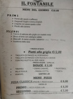 Il Fontanile menu