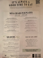 The Golden Lion menu