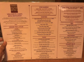 Casey's Bar And Restaurant menu