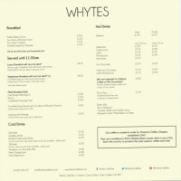 Whytes Cafe menu