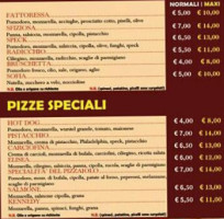 Pizzeria Elisea menu