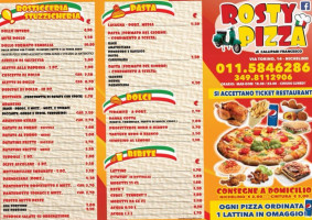 Rosty Pizza Nichelino menu