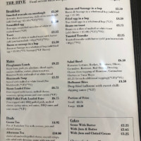 The Hive Cafe menu