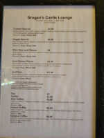 Grogan's Castle Lounge menu