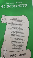 Pizzeria Al Boschetto menu