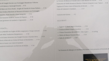 Villa 700 Residence menu