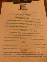 The Talisman Pub menu