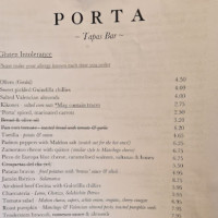 Porta Wine Tapas menu