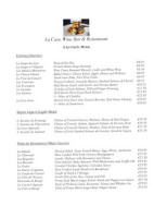 La Cave Wine Bar Restaurant, menu