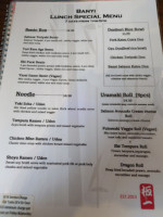 Banyi Japanese Dining menu