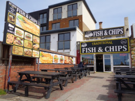 Traditional Fish Chips outside