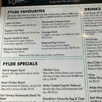 Fylde Fish menu