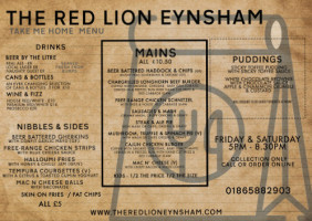 The Red Lion menu