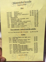 Jilemnická Bouda menu