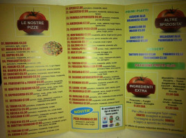 Pizzamente Pizza menu