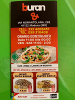 Buran Pizza-kebab menu