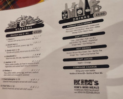 Kim's Mini Meals menu