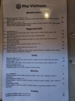 Pho Vietnam menu