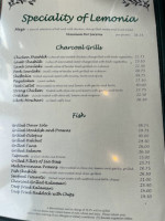 Lemonia Greek menu