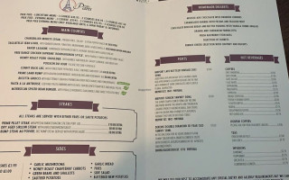 Petit Paris menu