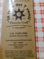 Pizzeria Feoli menu