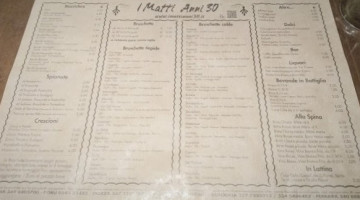 I Matti Anni 30' menu