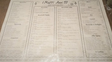 Bruschetteria I Matti Anni 30 menu