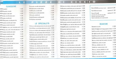 Ciccio Pizza menu