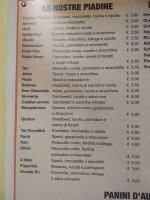 Capitan Piadina menu