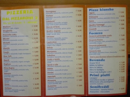 Dal Pizzarone 2 menu