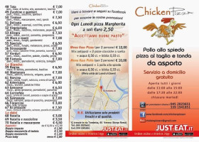 Chicken Pizza menu