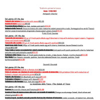 Tosca Trattoria Pinseria menu