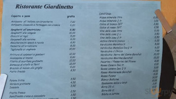 Giardinetto menu