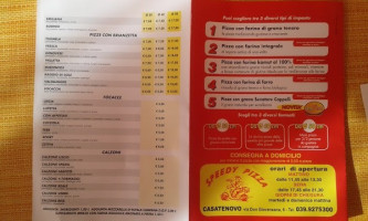 Speedy Pizza Pizzeria D'asporto menu