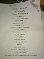 Osteria Del Lago menu