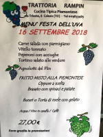 Trattoria Rampin menu