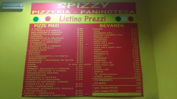 Spizzy menu