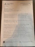 The Victoria Inn menu