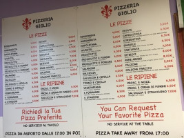 Pizzeria Gigilo menu