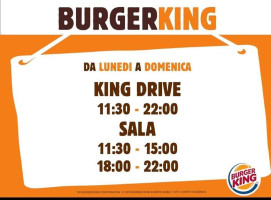 Burger King menu