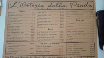 L'osteria Della Piada menu