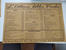 L'osteria Della Piada menu