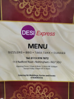 Desi Express menu