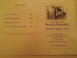 Trattoria Borgo Pio menu