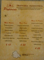 Trattoria Pizzeria Paperino menu