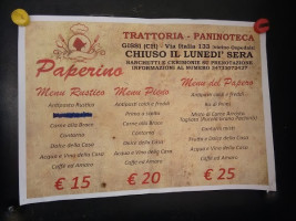 Trattoria Pizzeria Paperino menu