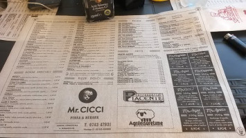 Mr. Cicci menu