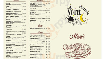 Pizzeria La Notte menu