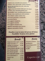 Pizzeria Sala Fantasy menu